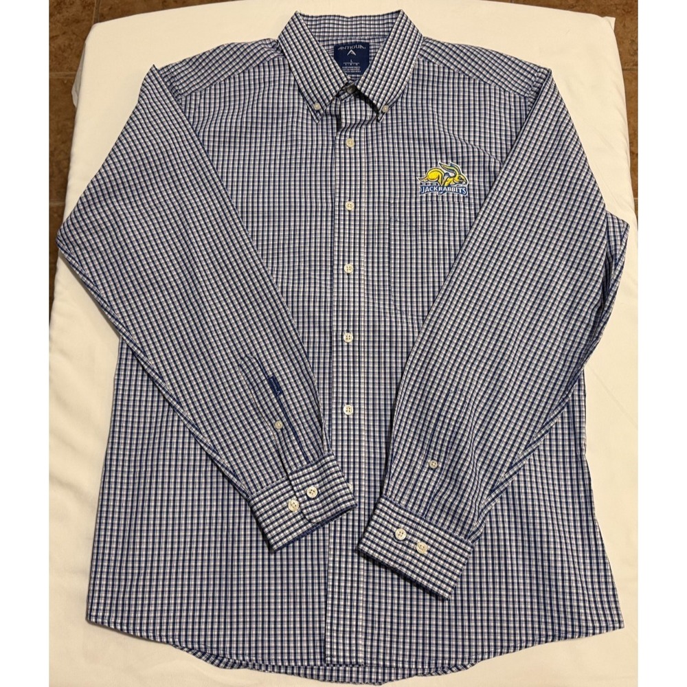 SDSU Jackrabbits Antigua Button Down Shirt - Blue - Size L - 60% Cotton 40% Poly